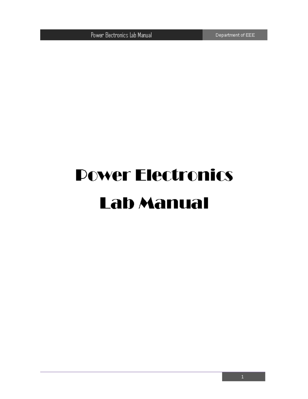 PELabmanual lAB SHEEET Power Electronics Lab Manual Expt