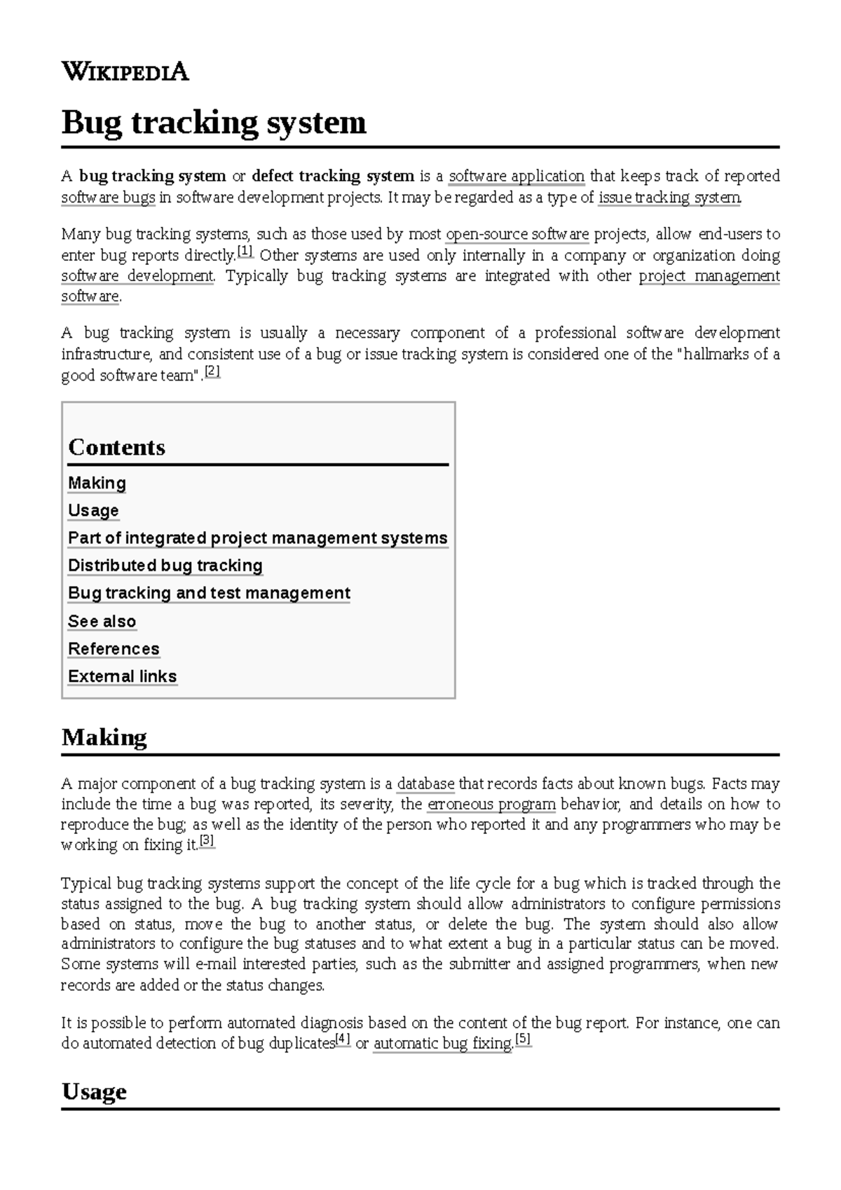 Bug tracking system - study well - Bug tracking system A bug tracking ...