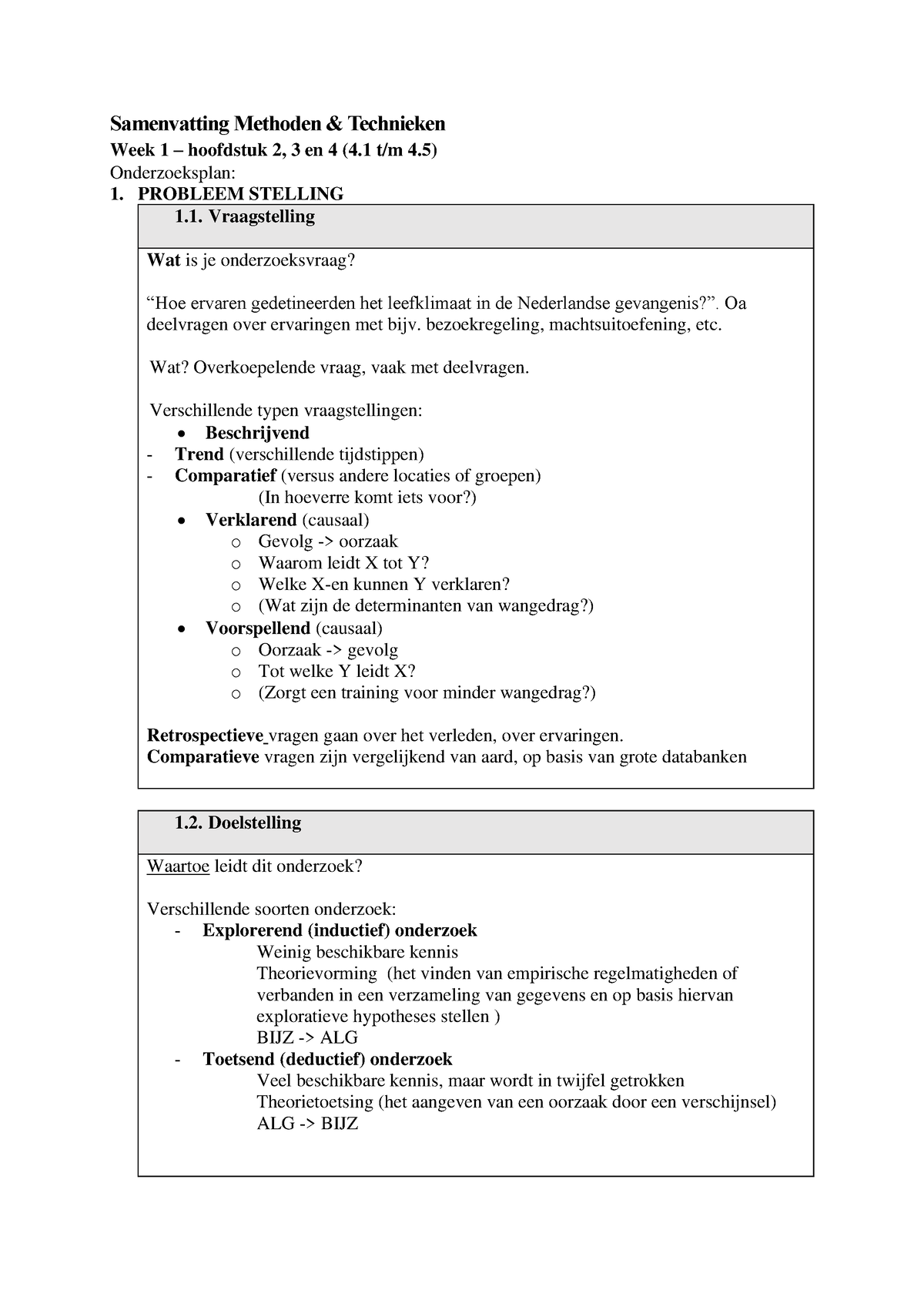 Samenvatting MT I Methoden Van Onderzoek - Samenvatting Methoden ...