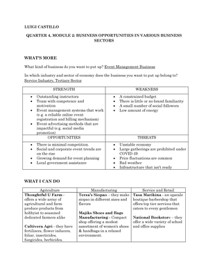 Quarter 4, Module 5 Viability AND Impacts OF Business ON THE Community ...