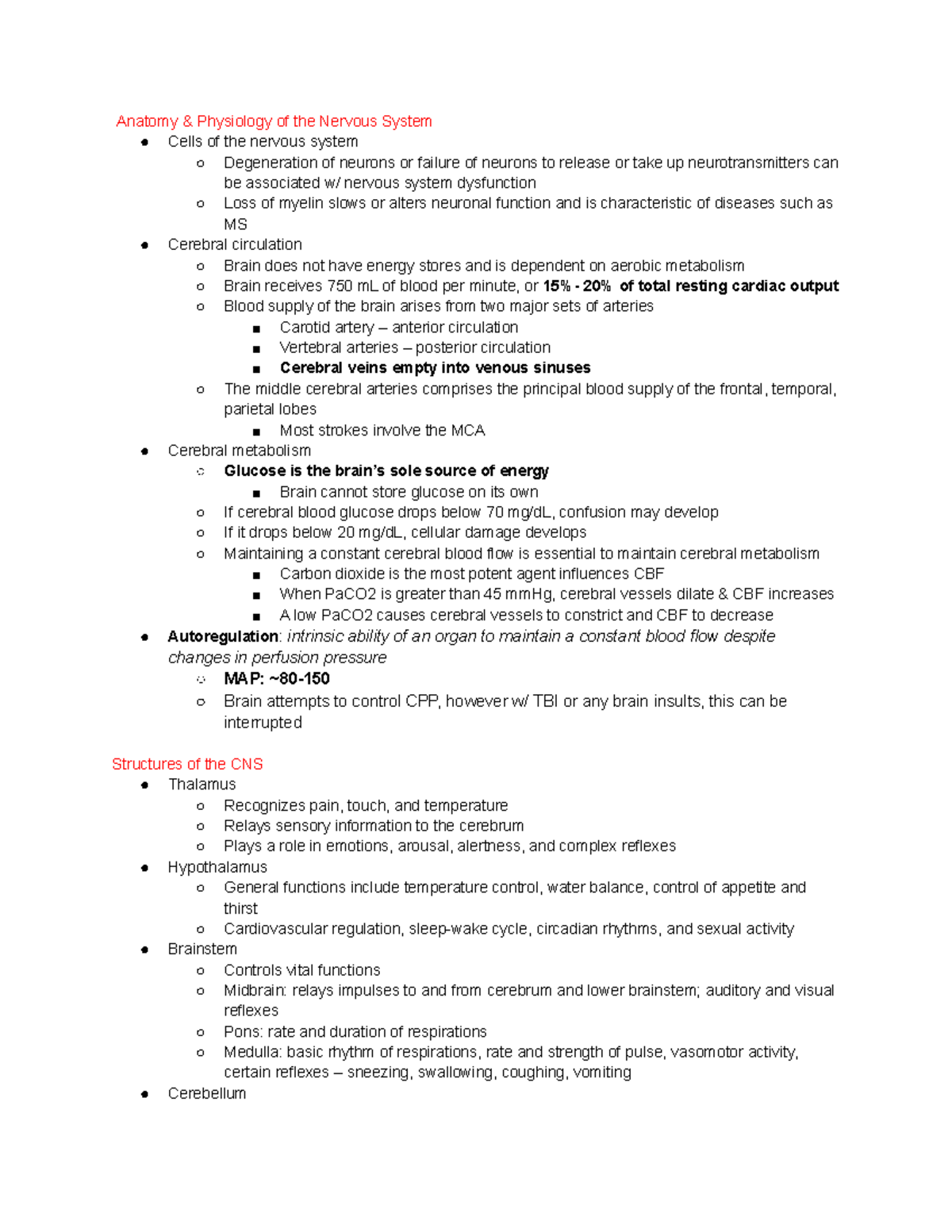 CH 14 - Neuro Notes - Anatomy & Physiology of the Nervous System Cells ...