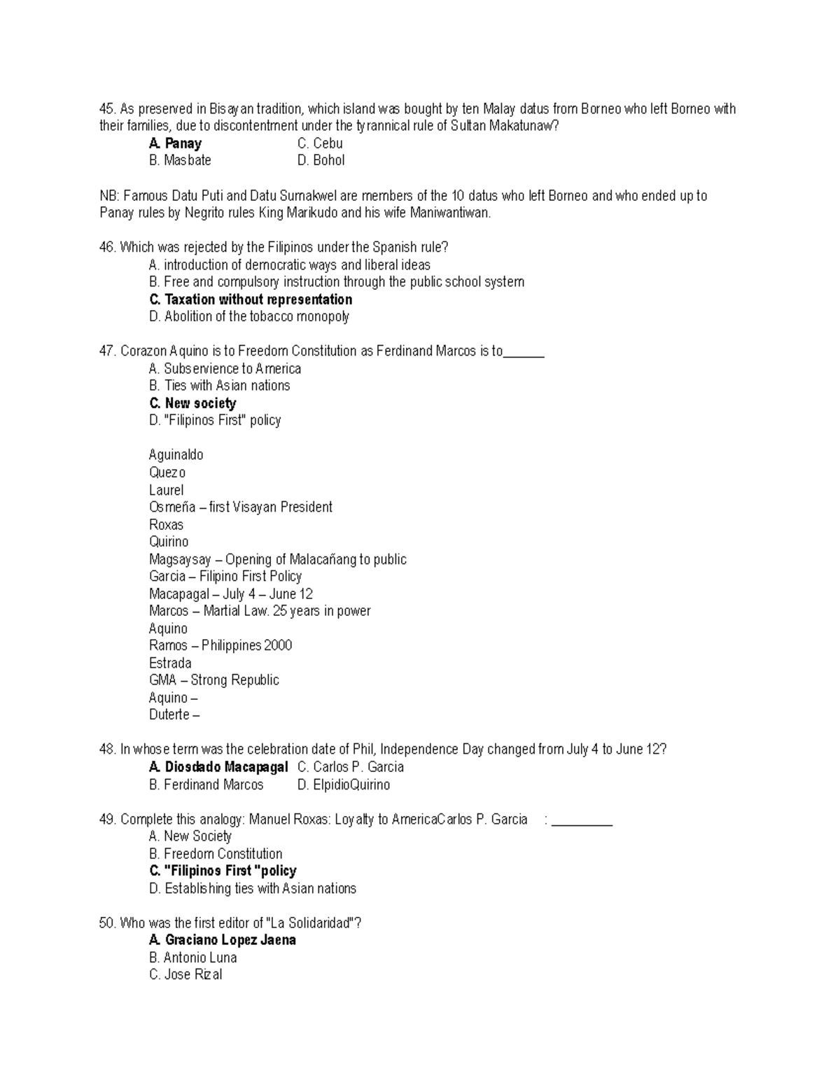 SET 1 Ratio - As preserved in Bisayan tradition, which island was ...