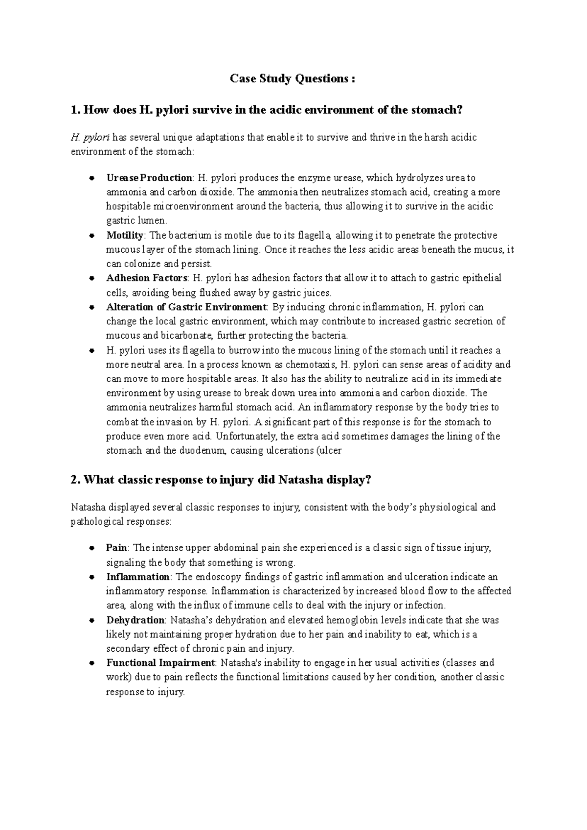 Microbio Immunology Notes - Case Study Questions : 1. How does H ...