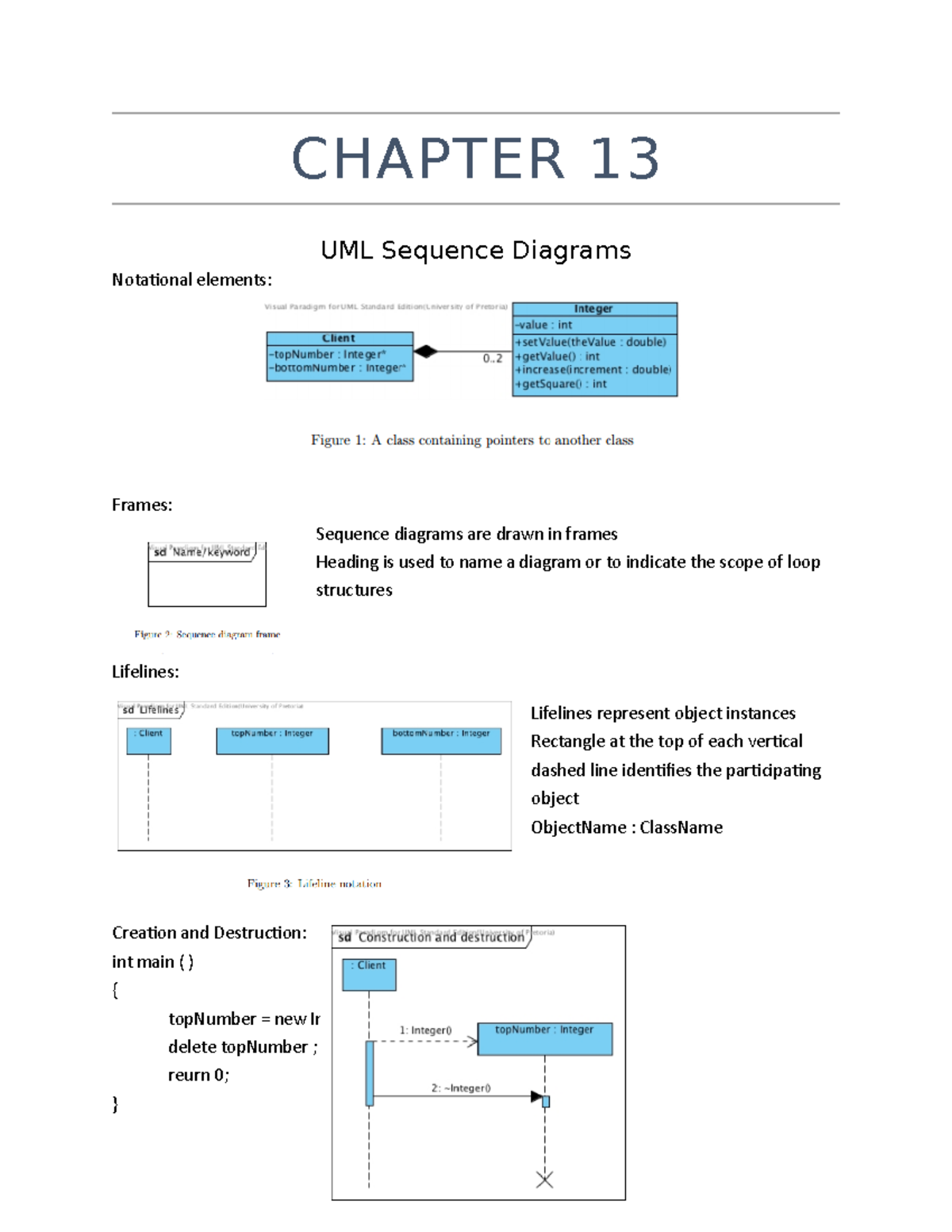 COS 121 Chapter 13 - Summary Software Modelling (C++) - CHAPTER 13 UML ...