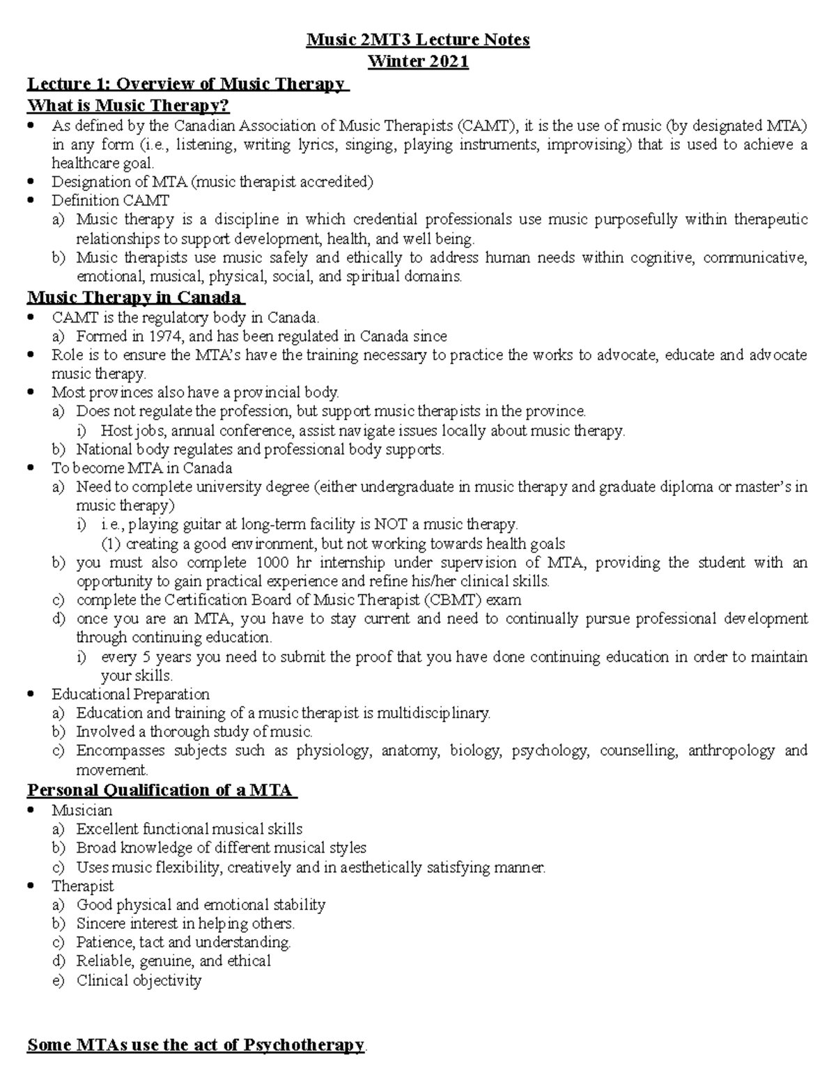 Music 2MT3 Lecture Notes - Music 2MT3 Lecture Notes Winter 2021 Lecture ...
