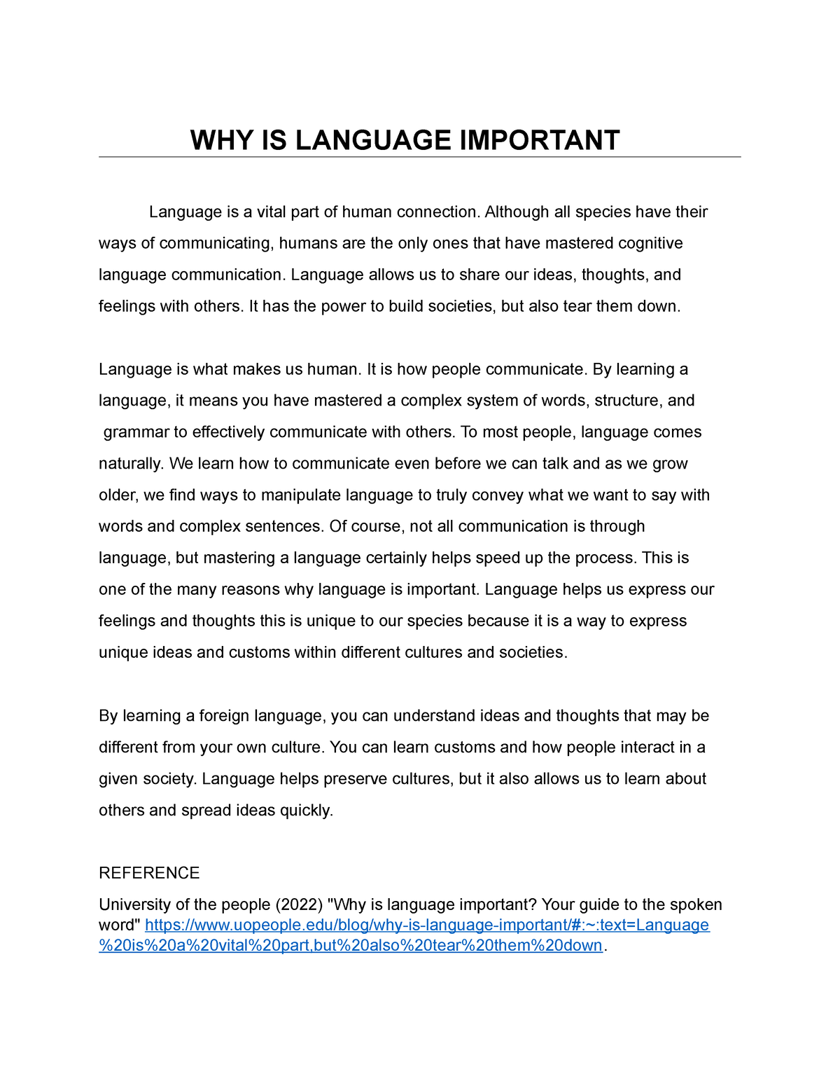 WHY IS Language Important WHY IS LANGUAGE IMPORTANT Language Is A 