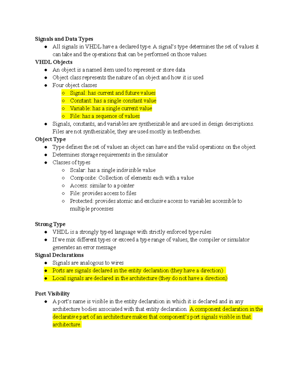 Chapter 3 - Signals and Data Types All signals in VHDL have a declared ...