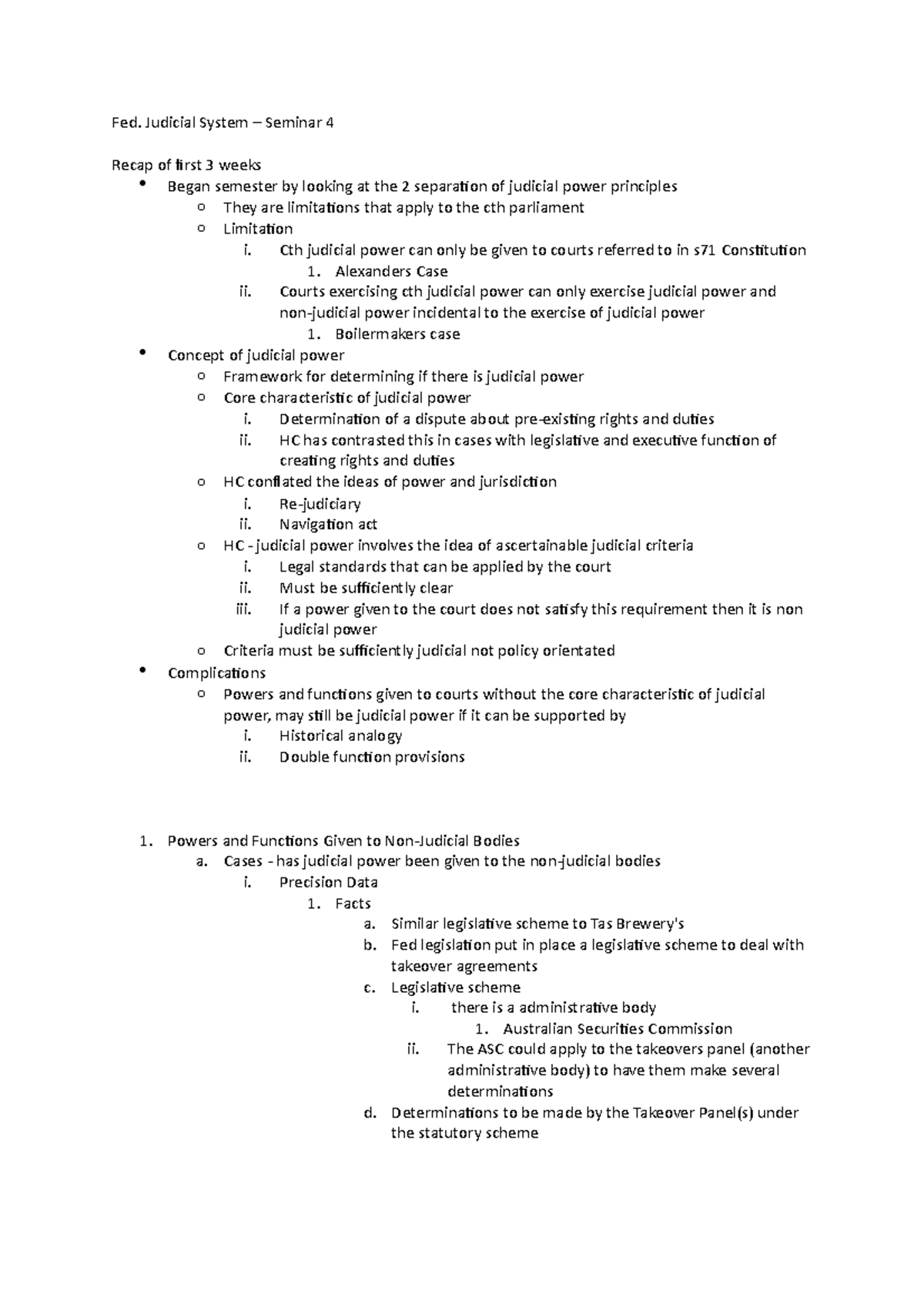 Fed. Judicial System – Seminar 4 - Fed. Judicial System – Seminar 4 ...