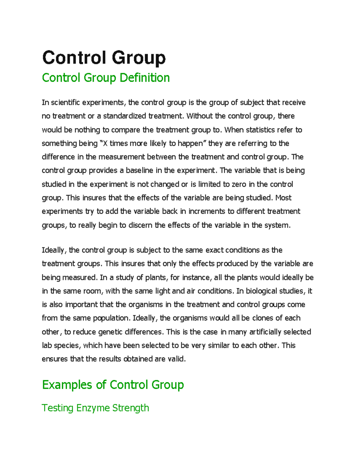 Control Group Control Group Control Group Definition In Scientific 