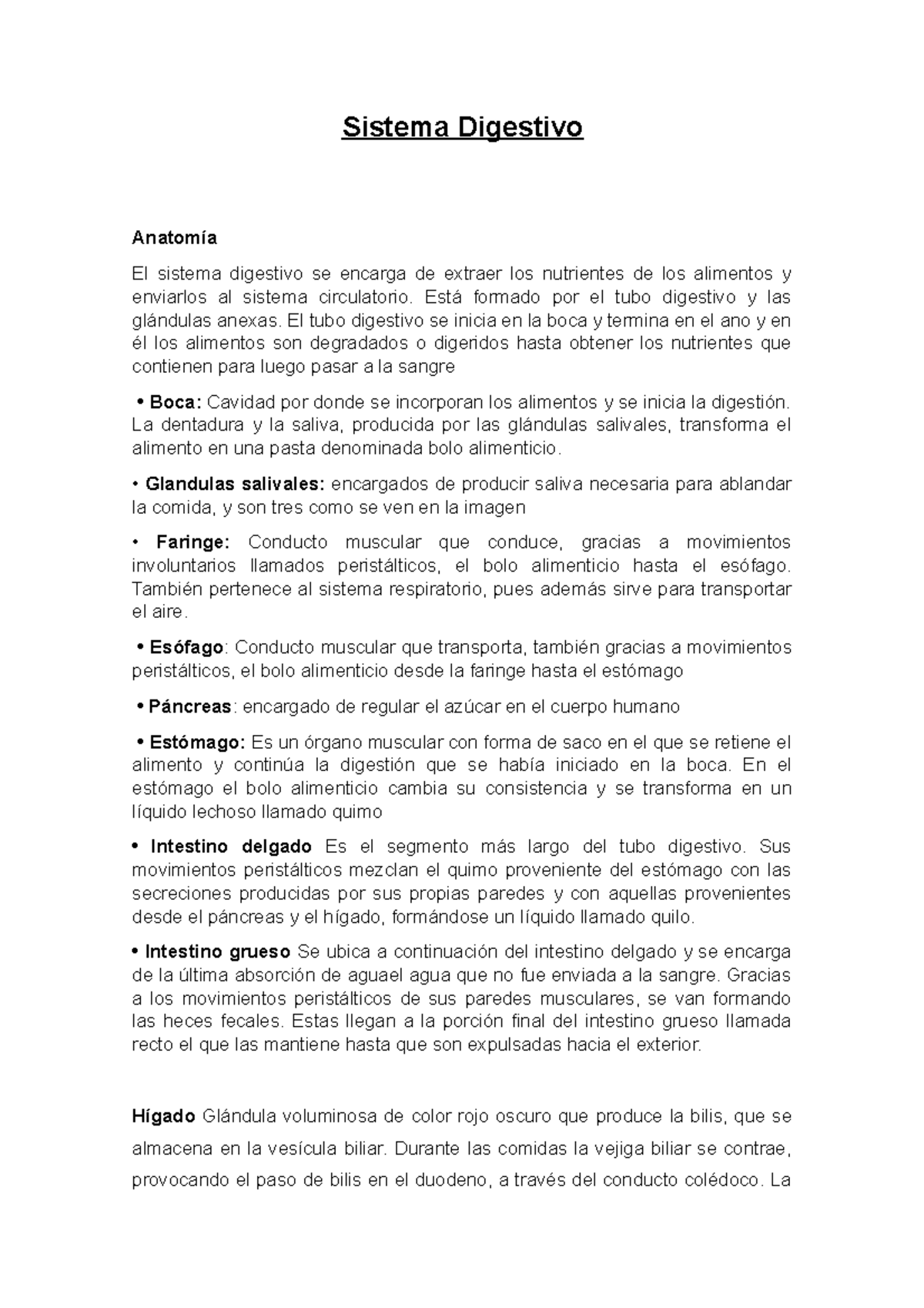 PARCIAL 5 1 Febrero 2018, preguntas - Sistema Digestivo Anatomía El sistema  digestivo se encarga de - StuDocu