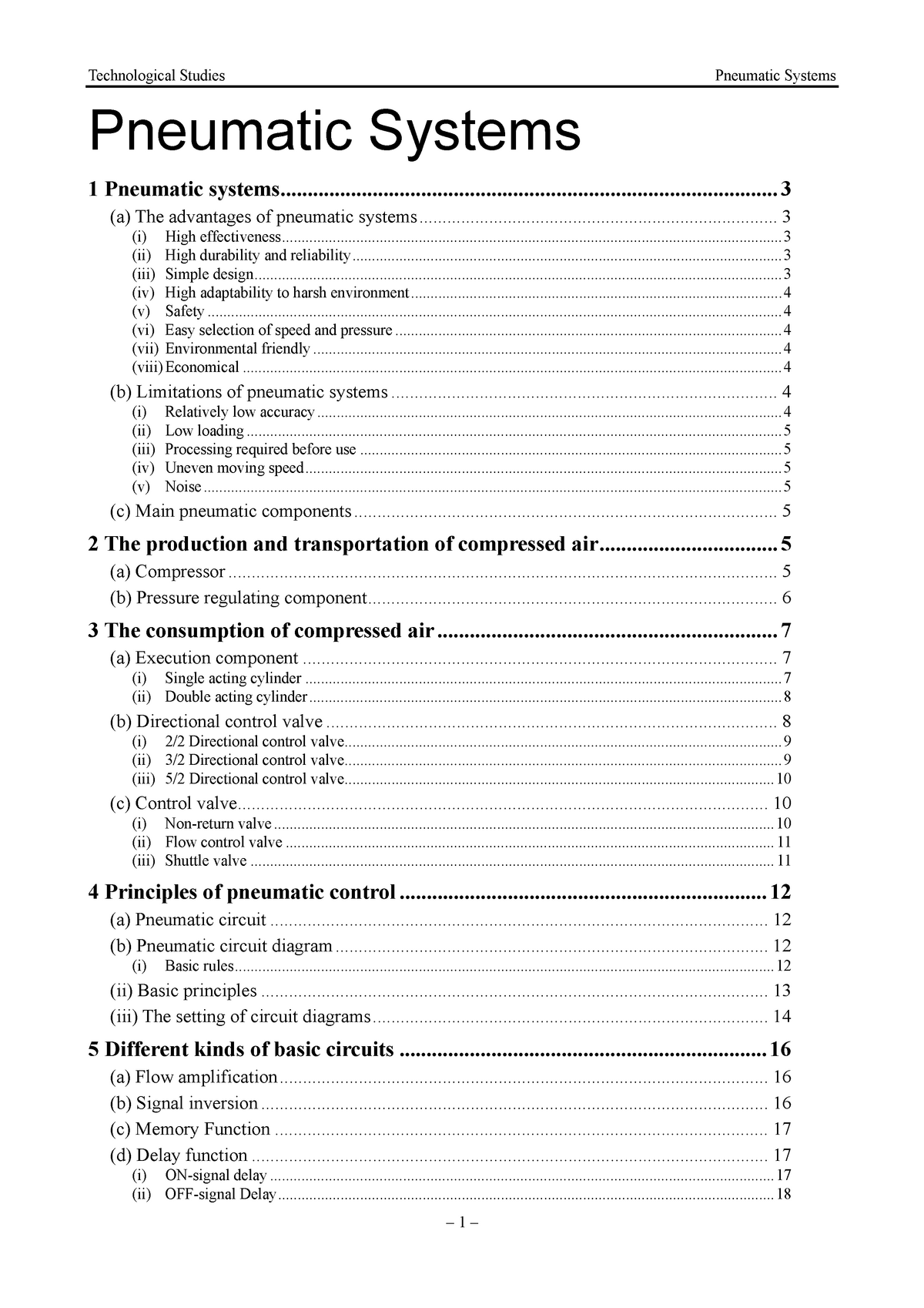 literature review of pneumatic system