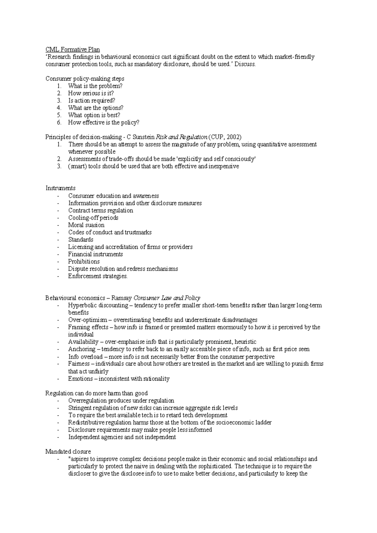Formative Plan - practice - CML Formative Plan ‘Research findings in ...