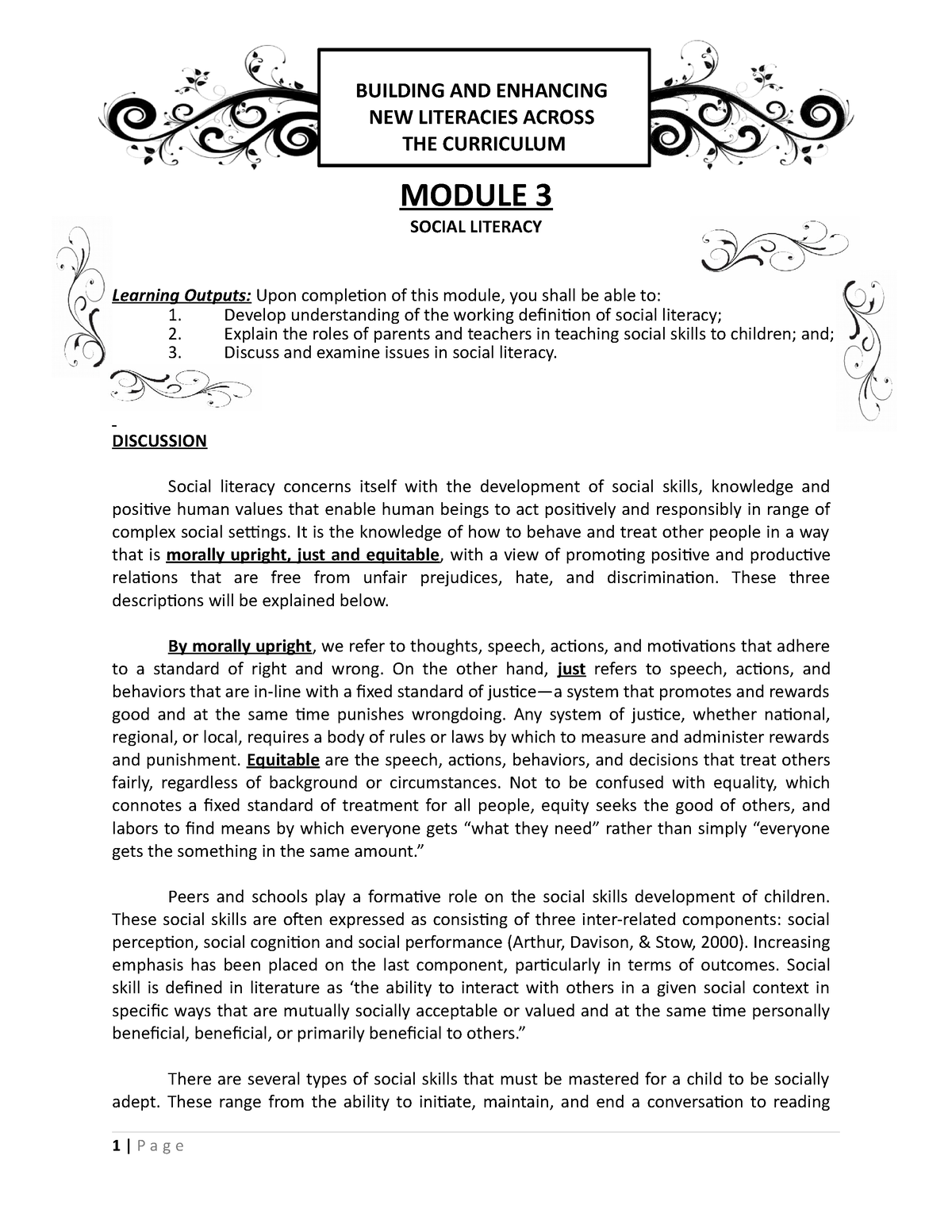 Reynold E. Gomez - Module 3 - BUILDING AND ENHANCING NEW LITERACIES ...