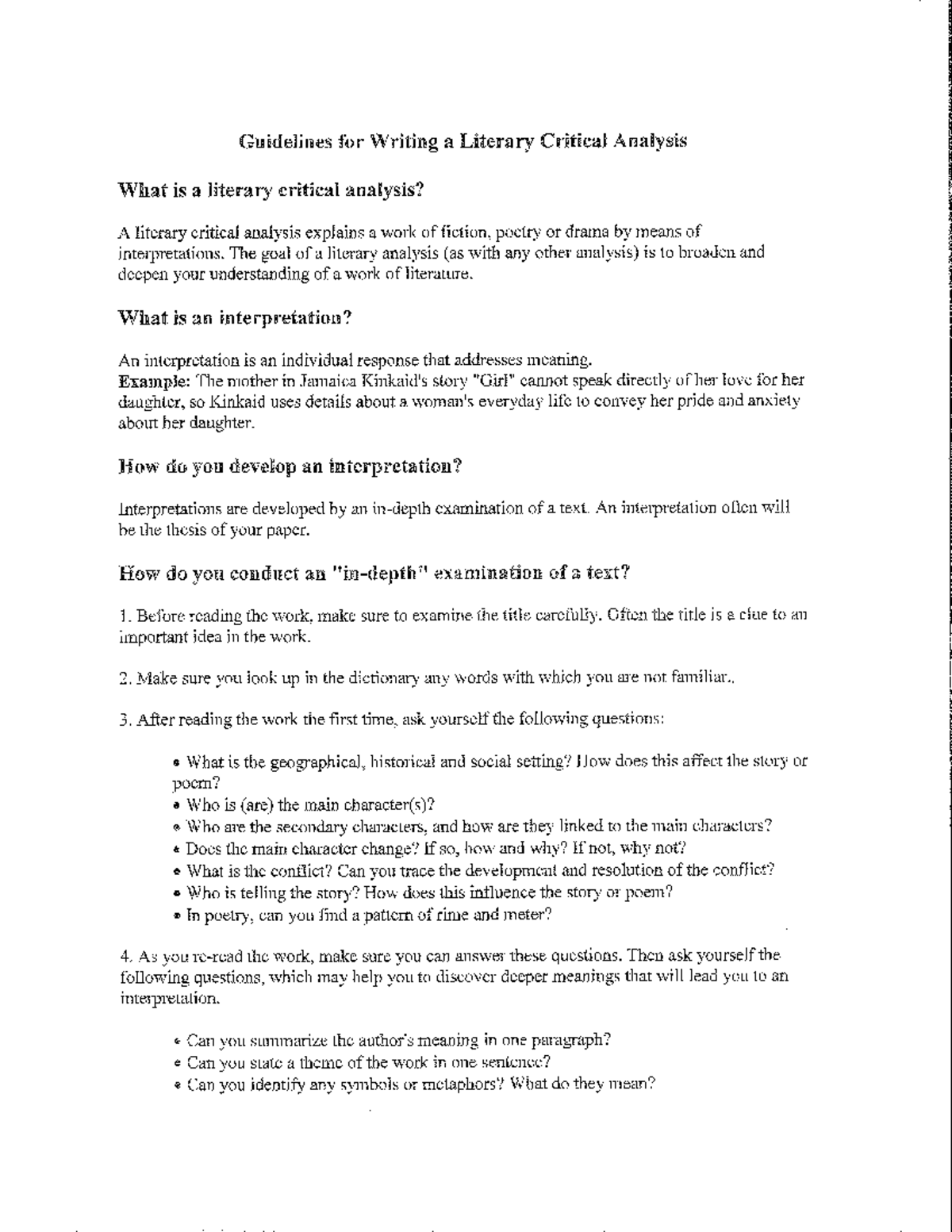 Guidelines for Writing a Lit Analysis DC LIT - ENGL 2327 - Studocu