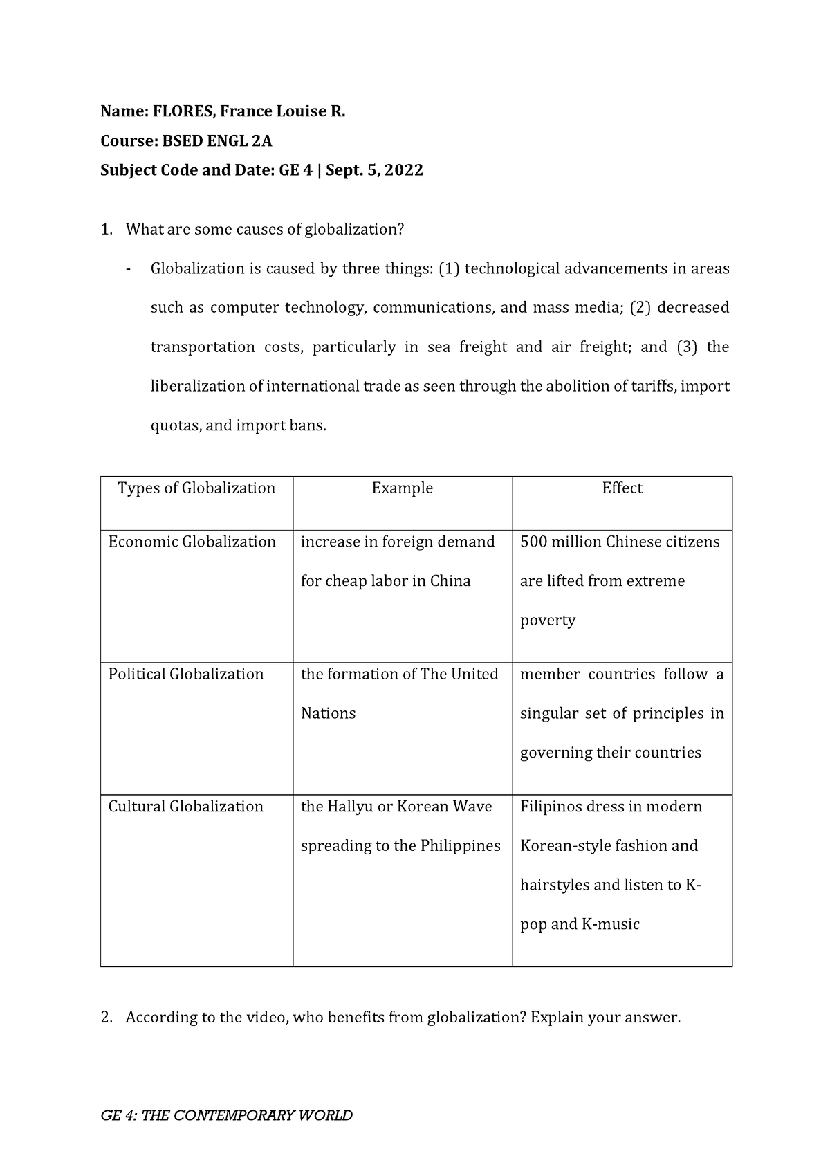 Positive And Negative Effects Of Globalization - Question And Answer ...