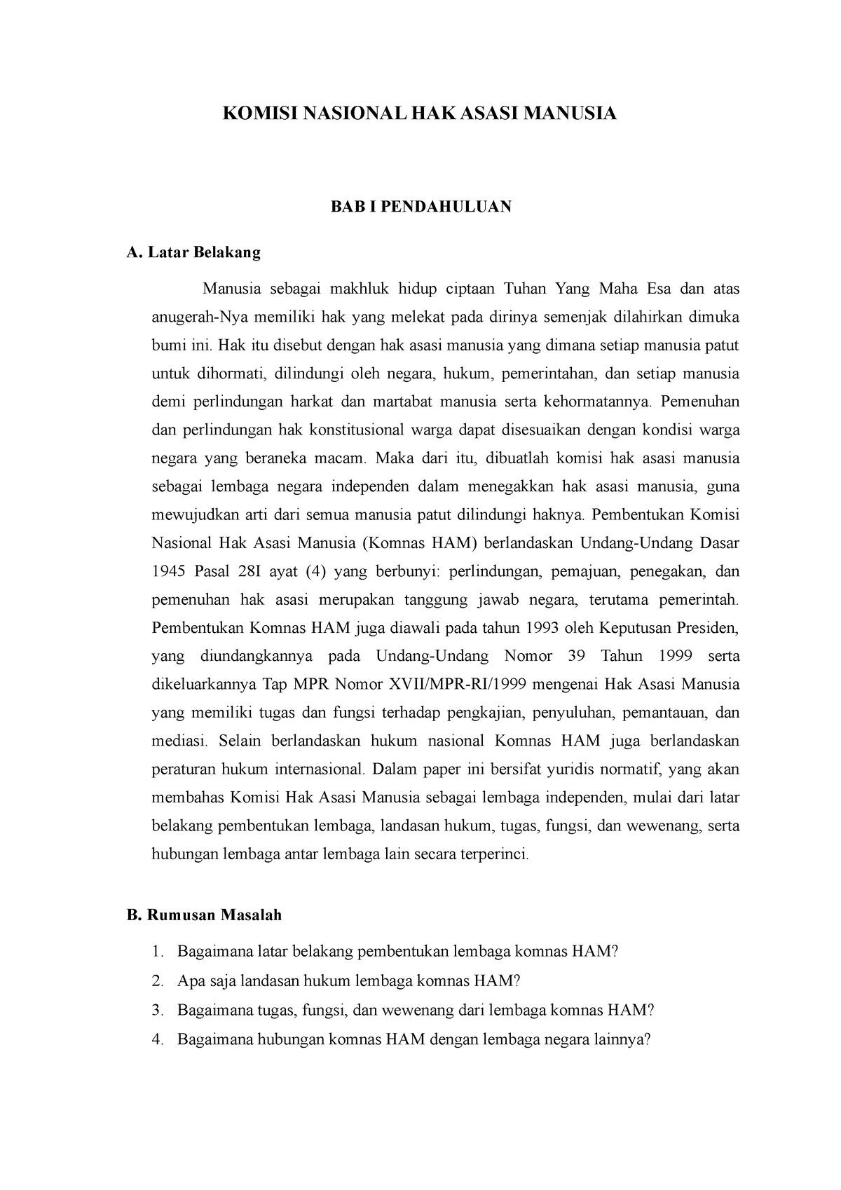 Ilmu Negara - Analisis KOMNAS HAM - KOMISI NASIONAL HAK ASASI MANUSIA ...