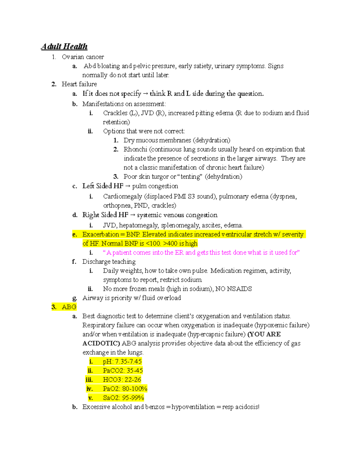 UWorld SG - U World Cheat Sheets - Adult Health Ovarian Cancer A. Abd ...