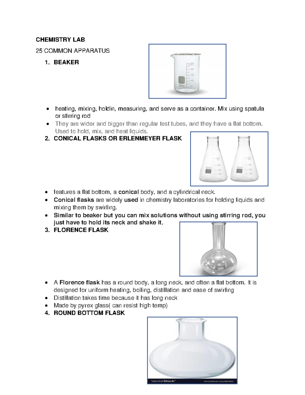 Chemistry LAB Common lab apparatus CHEMISTRY LAB 25 COMMON