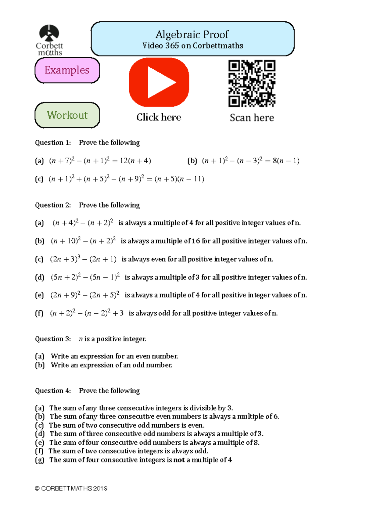 Algebraic-Proof - For GCSE Maths - ! Algebraic Proof Video 365 On ...