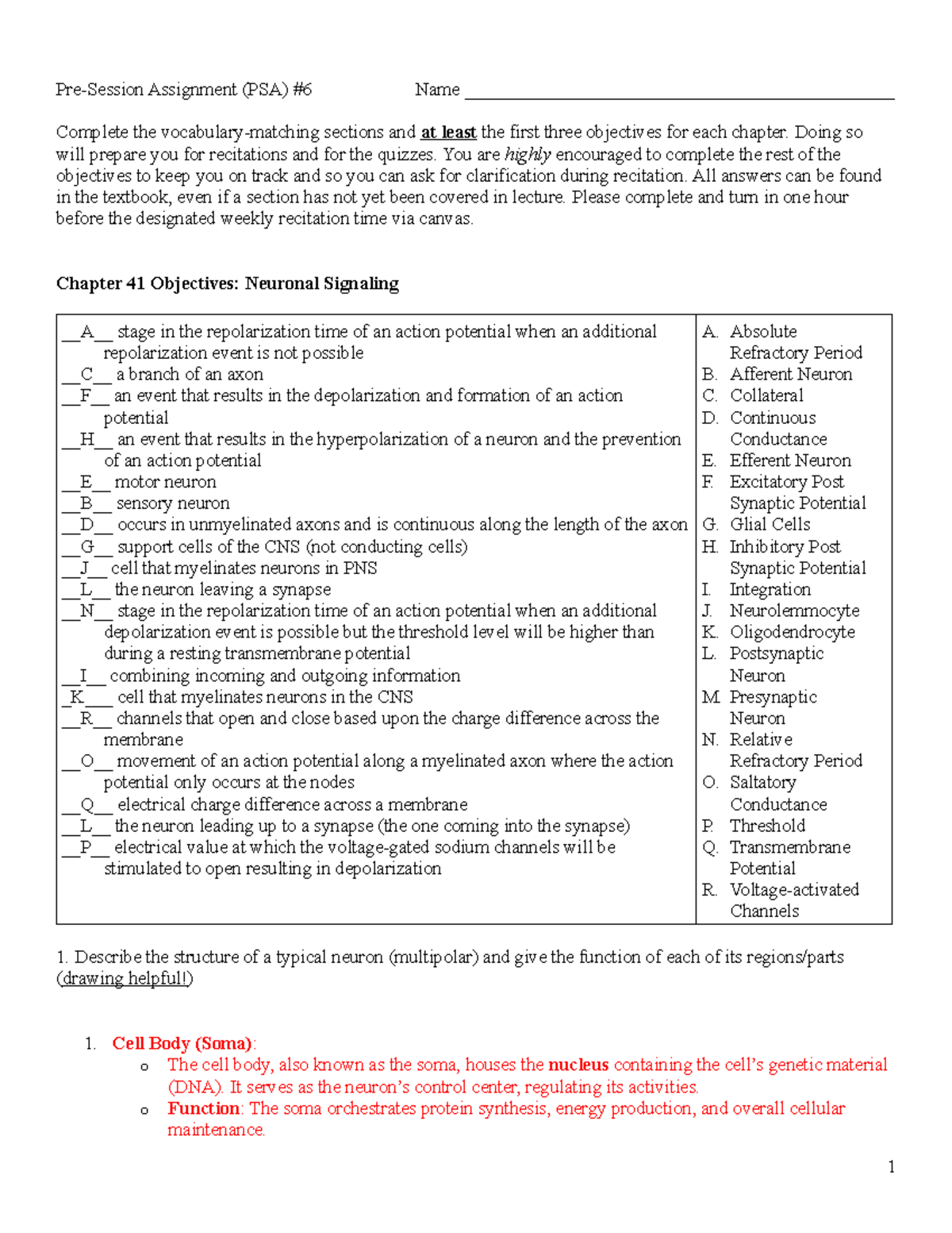 FA23PSA6 - PSA6 - Pre-Session Assignment (PSA) #6 Name - Studocu