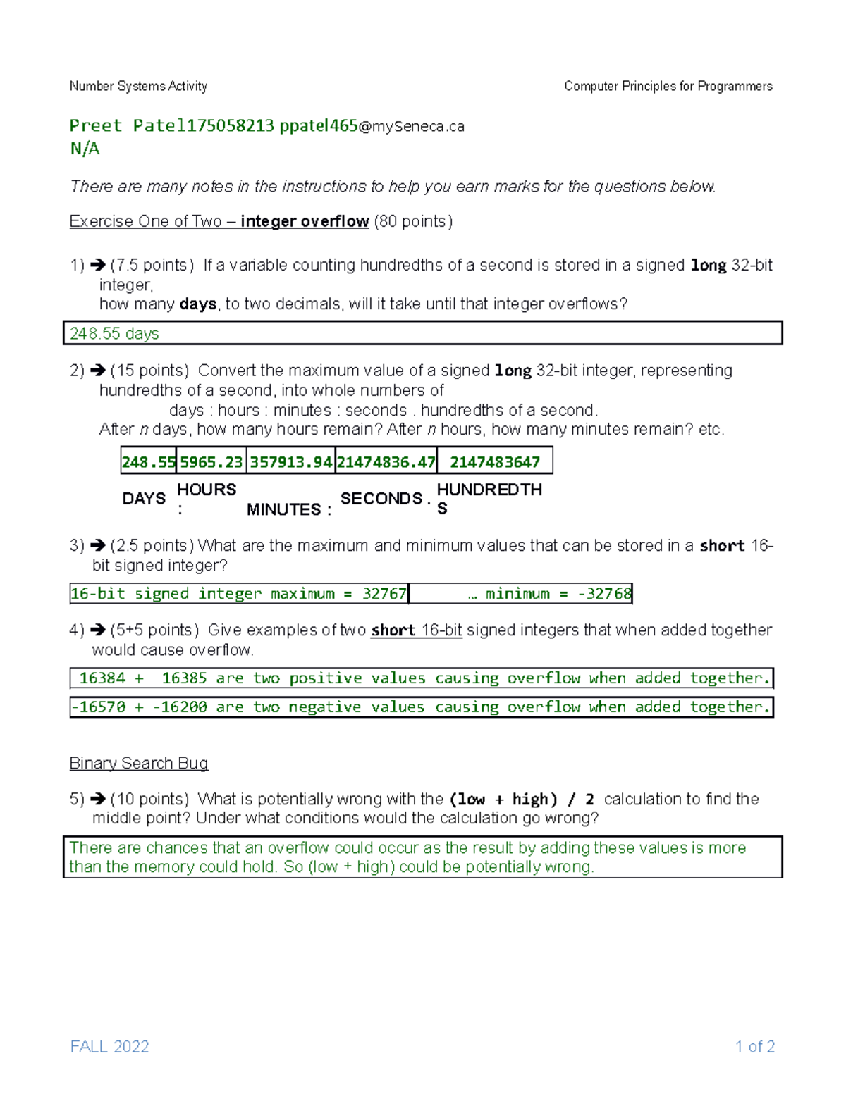 CPR101 W04 Number Systems Activity - Number Systems Activity Computer ...