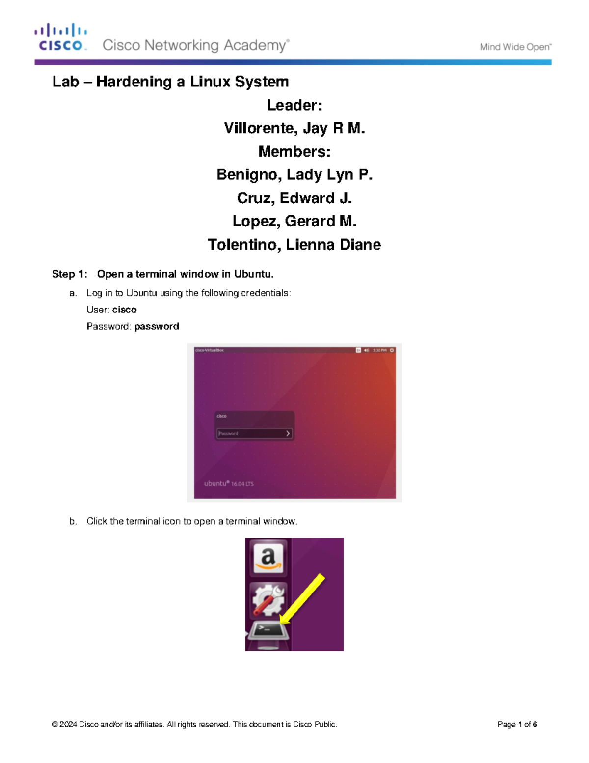 Lab – Hardening a Linux System - Leader: Villorente, Jay R M. Members ...