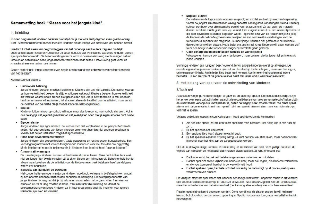 Samenvatting kiezen voor het jongste kind - beek veer het iengste 1