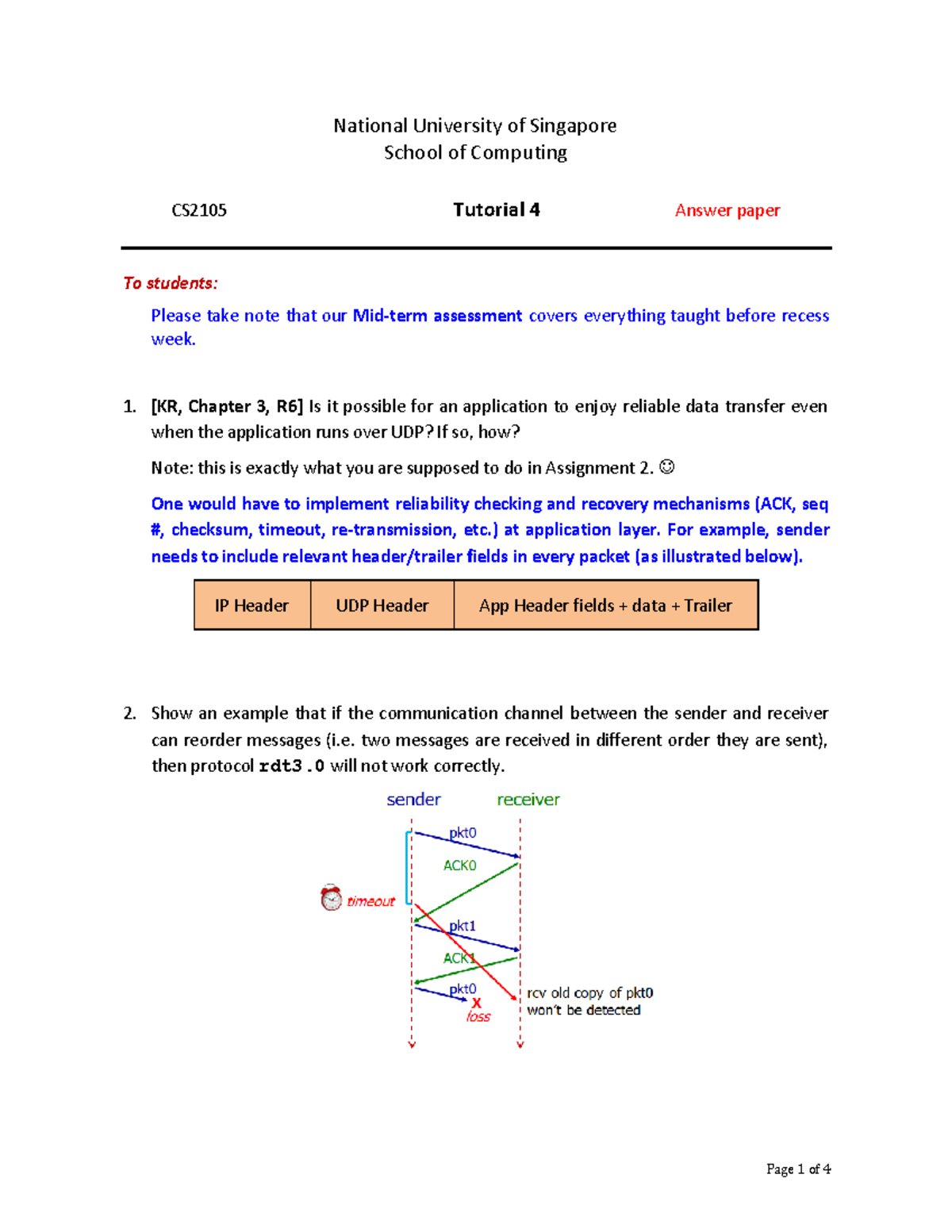 Tutorial 4 ans - National University of Singapore School of Computing ...