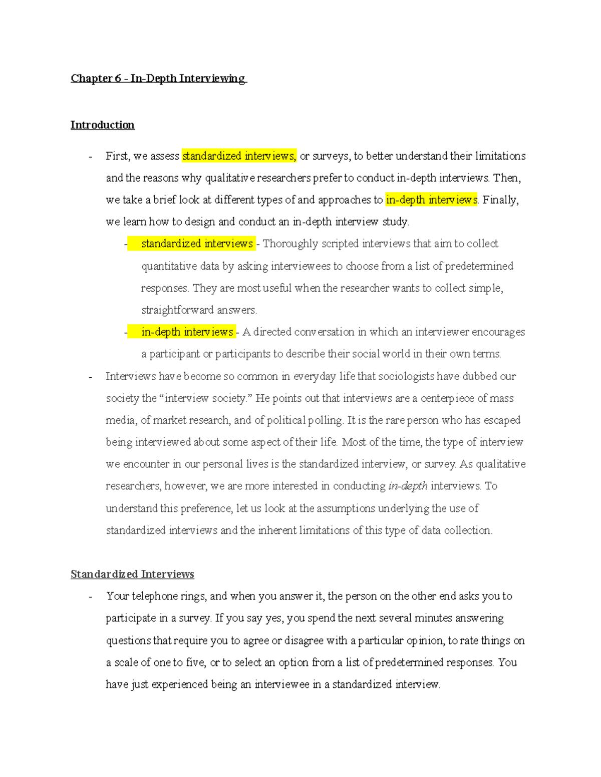 Crim 321 - Inteviewing - Discussion post - Chapter 6 - In-Depth ...