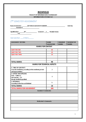 Information System 511 Study Guide - Faculty of Information Technology ...