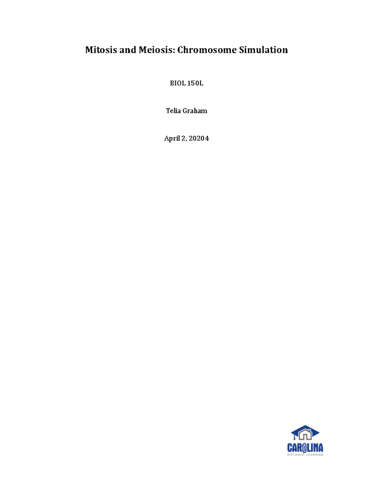 Mitosis and Meiosis Chromsome Sim Lab Report - Mitosis and Meiosis ...