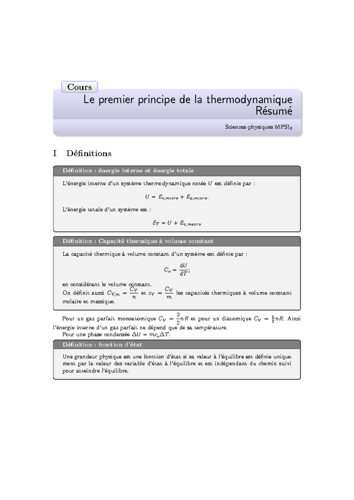 Premierprincipe - hard - Cours Le premier principe de la ...