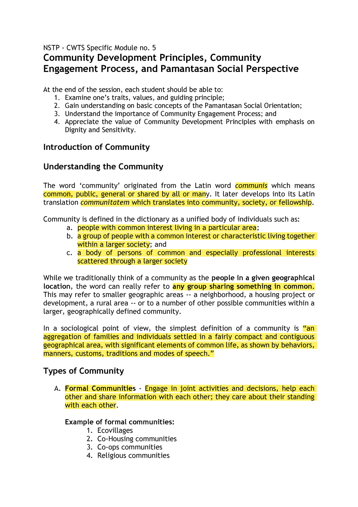 NSTP-CWTS Specific Module 5 - NSTP - CWTS Specific Module No. 5 ...