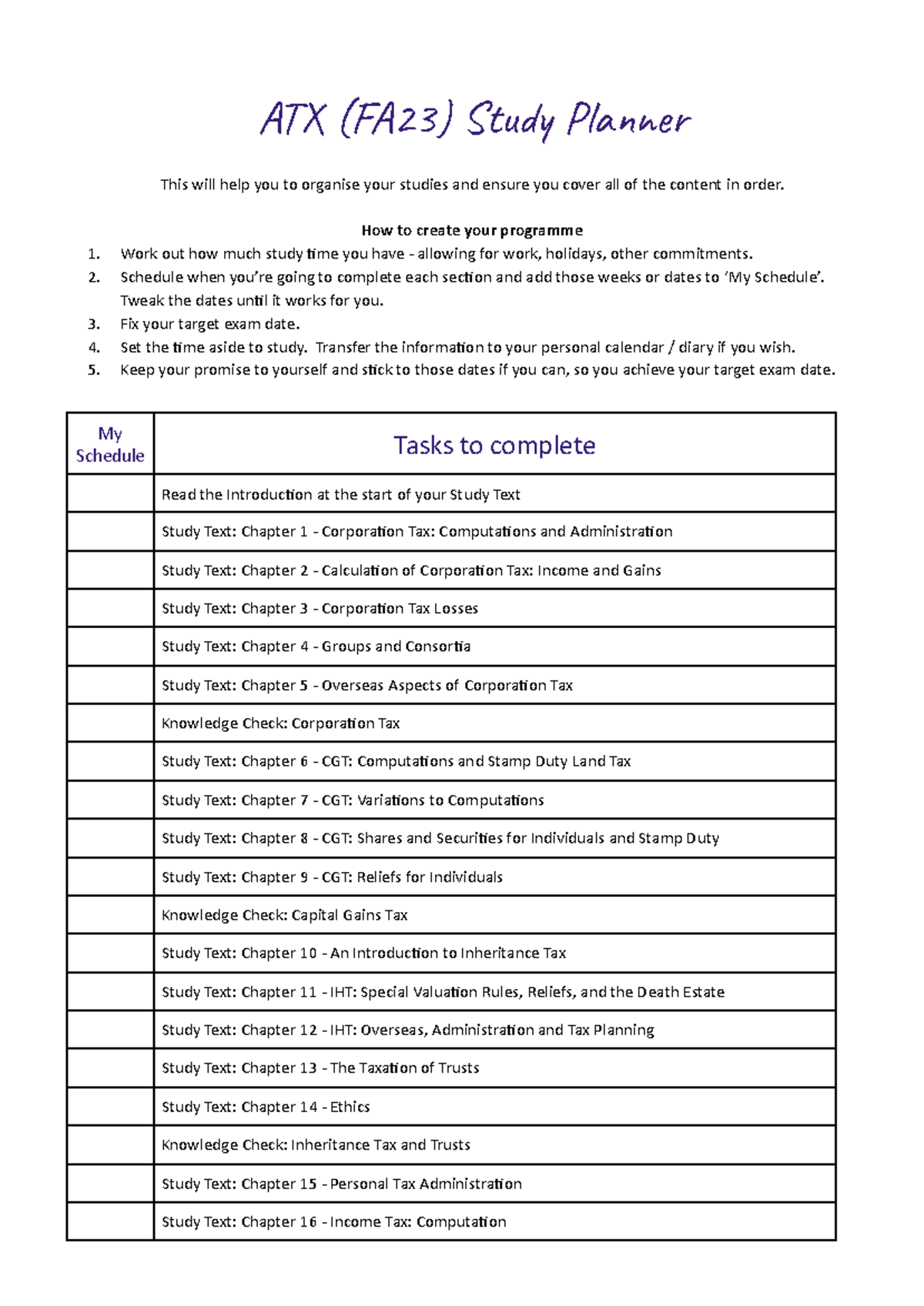 LOBJ23-0005879 - Study Plan - AT (FA23) Stu Plar This will help you to ...