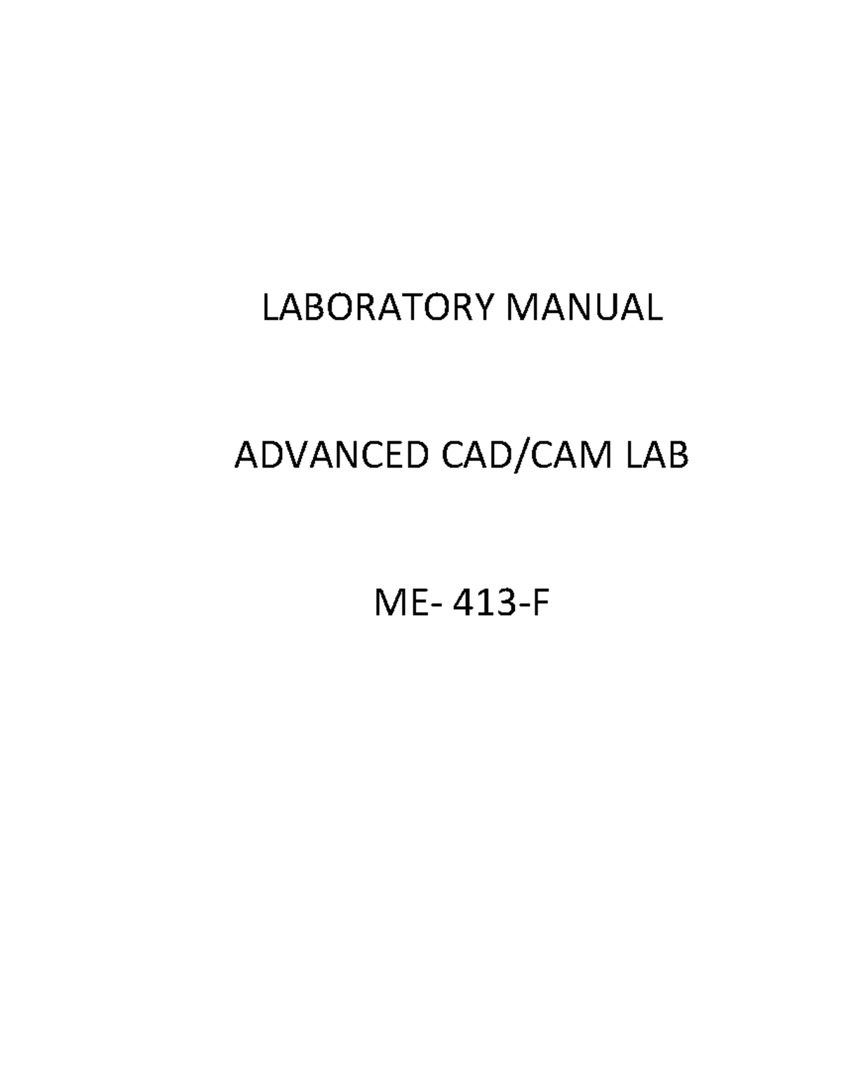 Advanced CAD CAM LAB VIISem - LABORATORY MANUAL ADVANCED CAD/CAM LAB ME ...