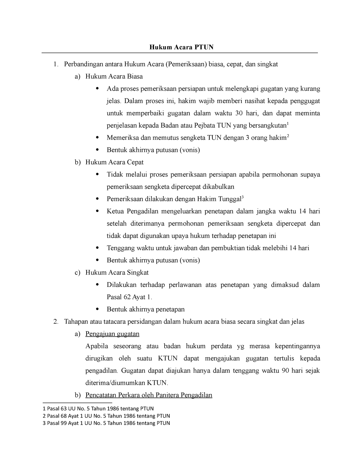 Hukum Acara PTUN - Hukum Acara PTUN Perbandingan Antara Hukum Acara ...