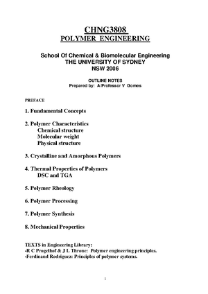 Polymer Engineering: Lecture 4 notes or Thermal Properties of Polymers ...