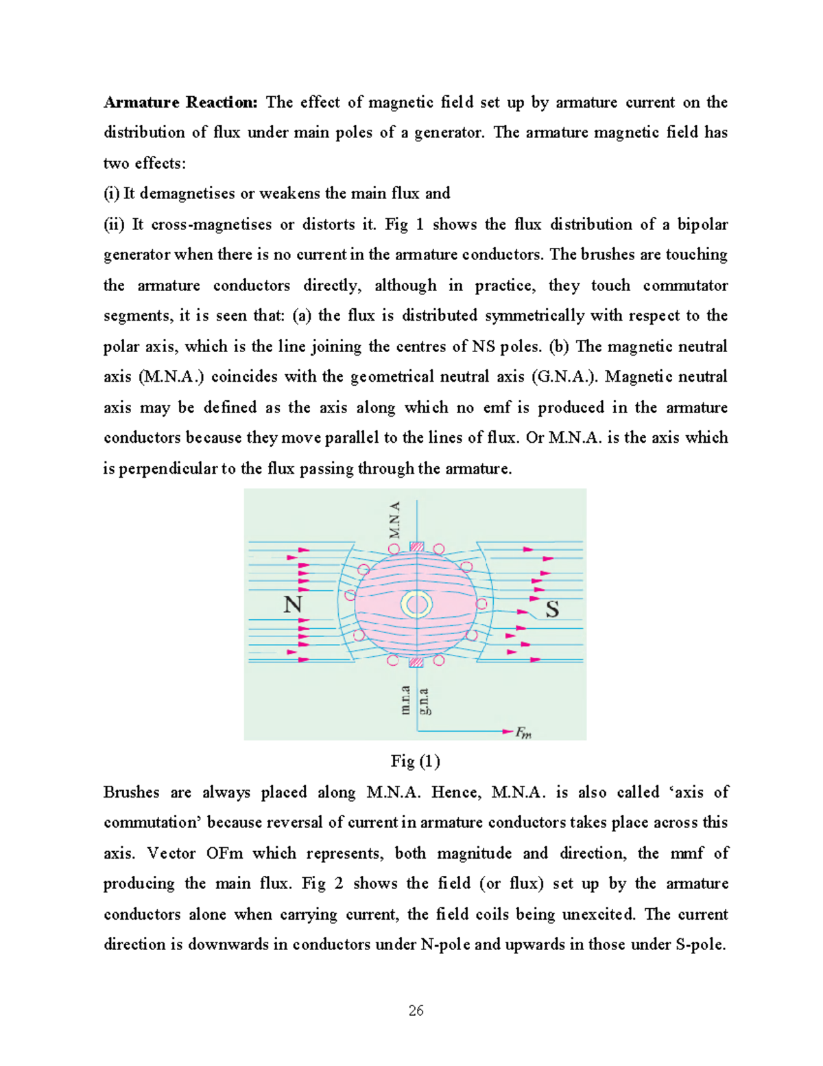 Electrical machines and commutation and armature reaction Armature