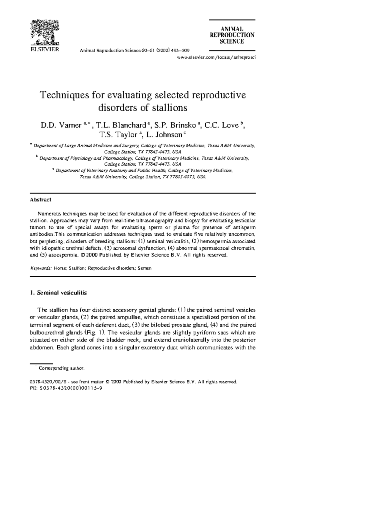 Desordenes en caballos Dickson Varner - Animal Reproduction Science 60 ...