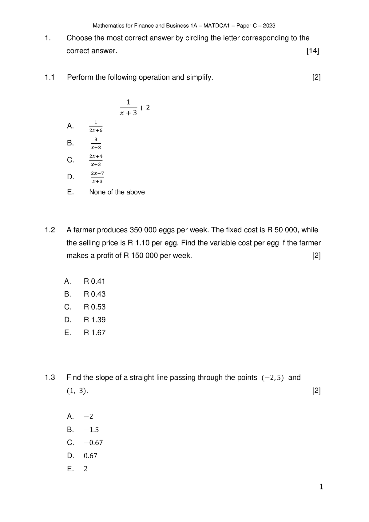 Matdca 1 240126 120342 - Mathematics For Finance And Business 1A ...