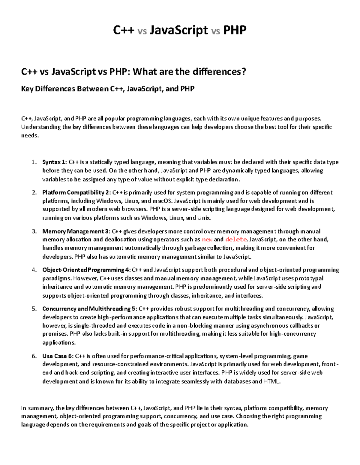 C plus plus vs Java Script vs PHP - C++ vs JavaScript vs PHP C++ vs ...