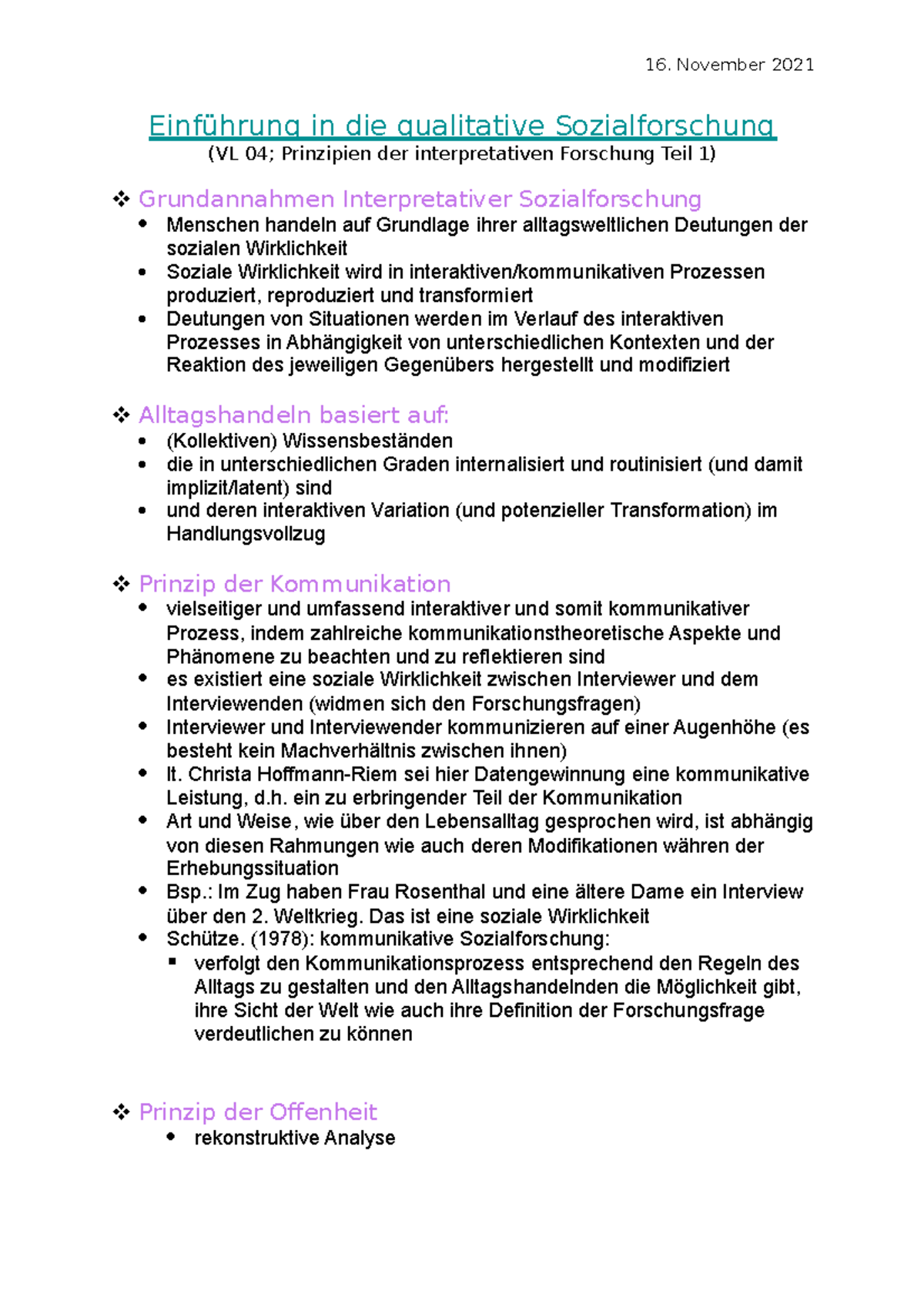 Einführung In Die Qualitative Sozialforschung- VL 04 - November 2021 ...