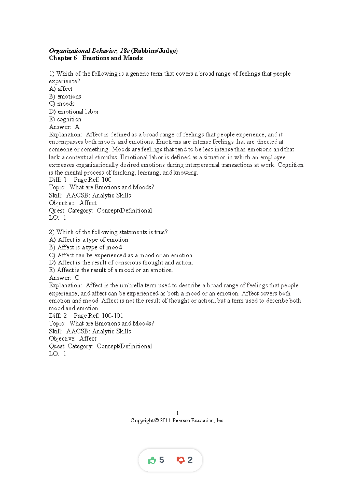 Chapter 6 Emotions and Moods - Organizational Behavior, 1 8 e (Robbins ...