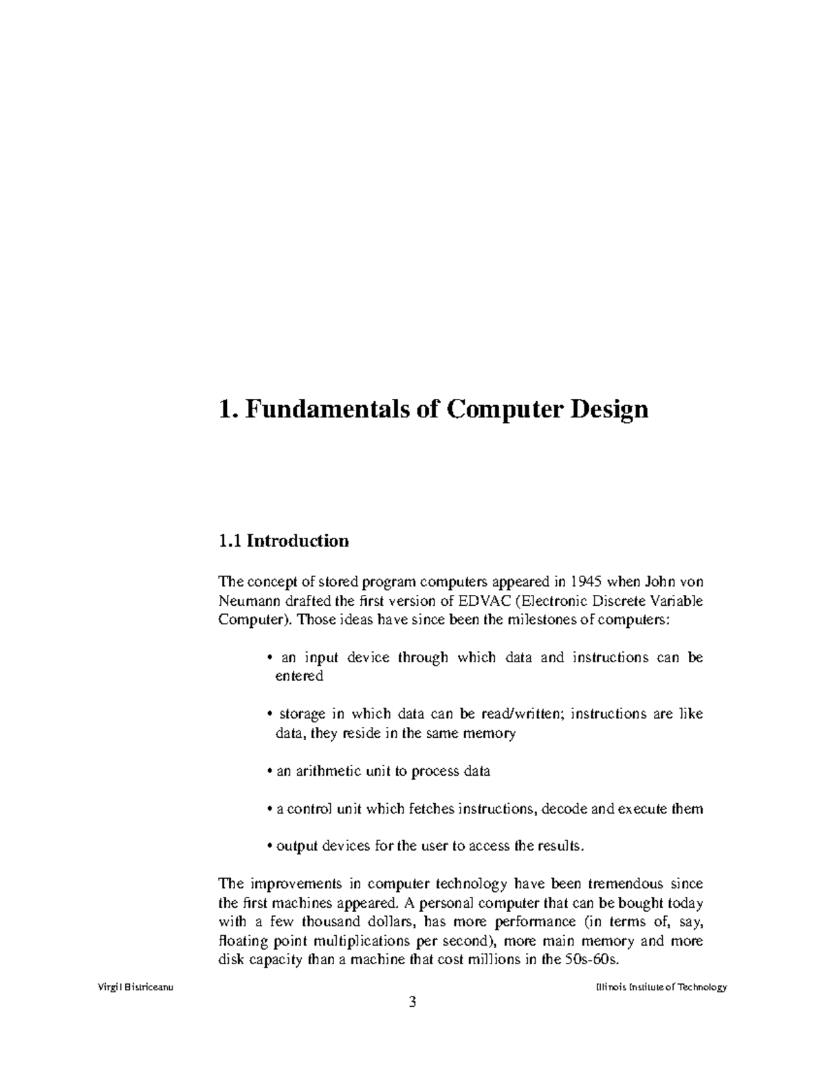 Chapter 1 - Computer - Virgil Bistriceanu Illinois Institute of ...