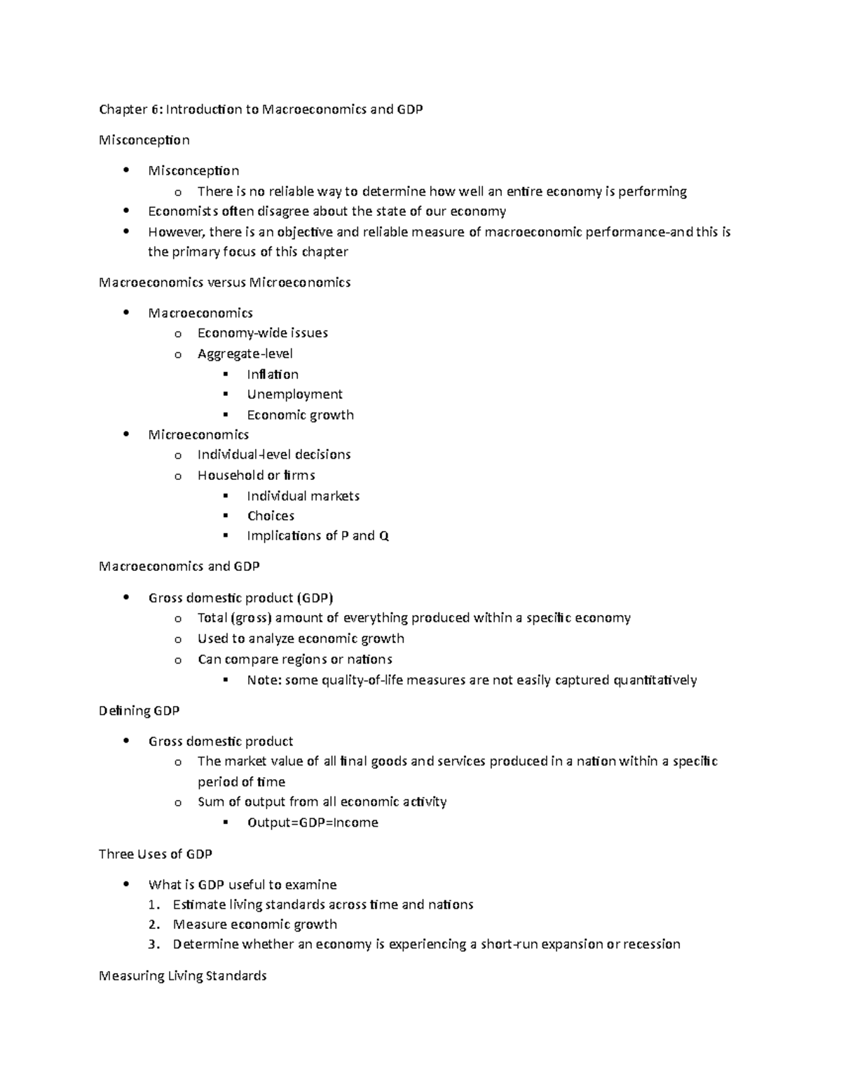 Chapter 6 Introduction to Macroeconomics and GDP - Estimate living ...