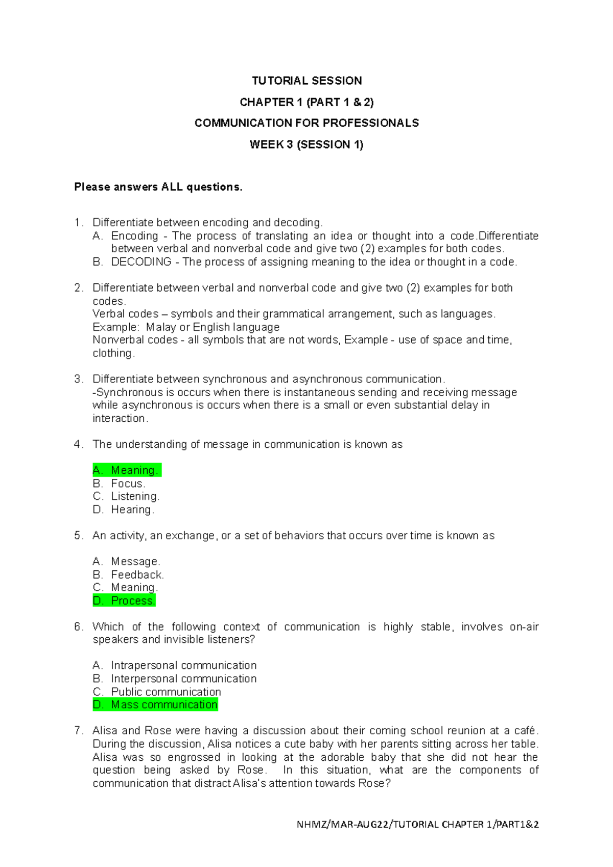 Tutorial Session Chapter 1 PART 1 AND 2 - TUTORIAL SESSION CHAPTER 1 ...