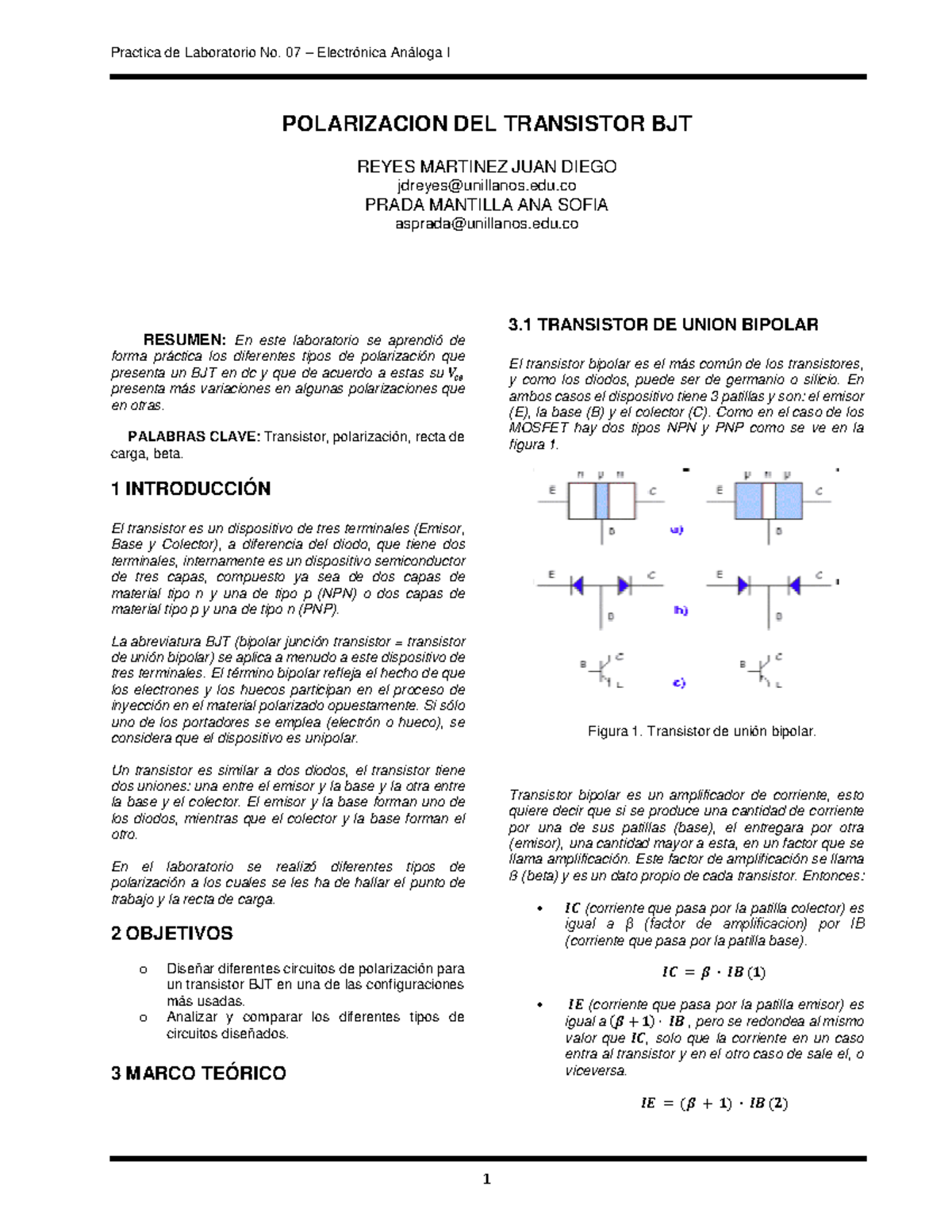 Polarizacion BJT INF4 - polarización bjt - . POLARIZACION DEL ...