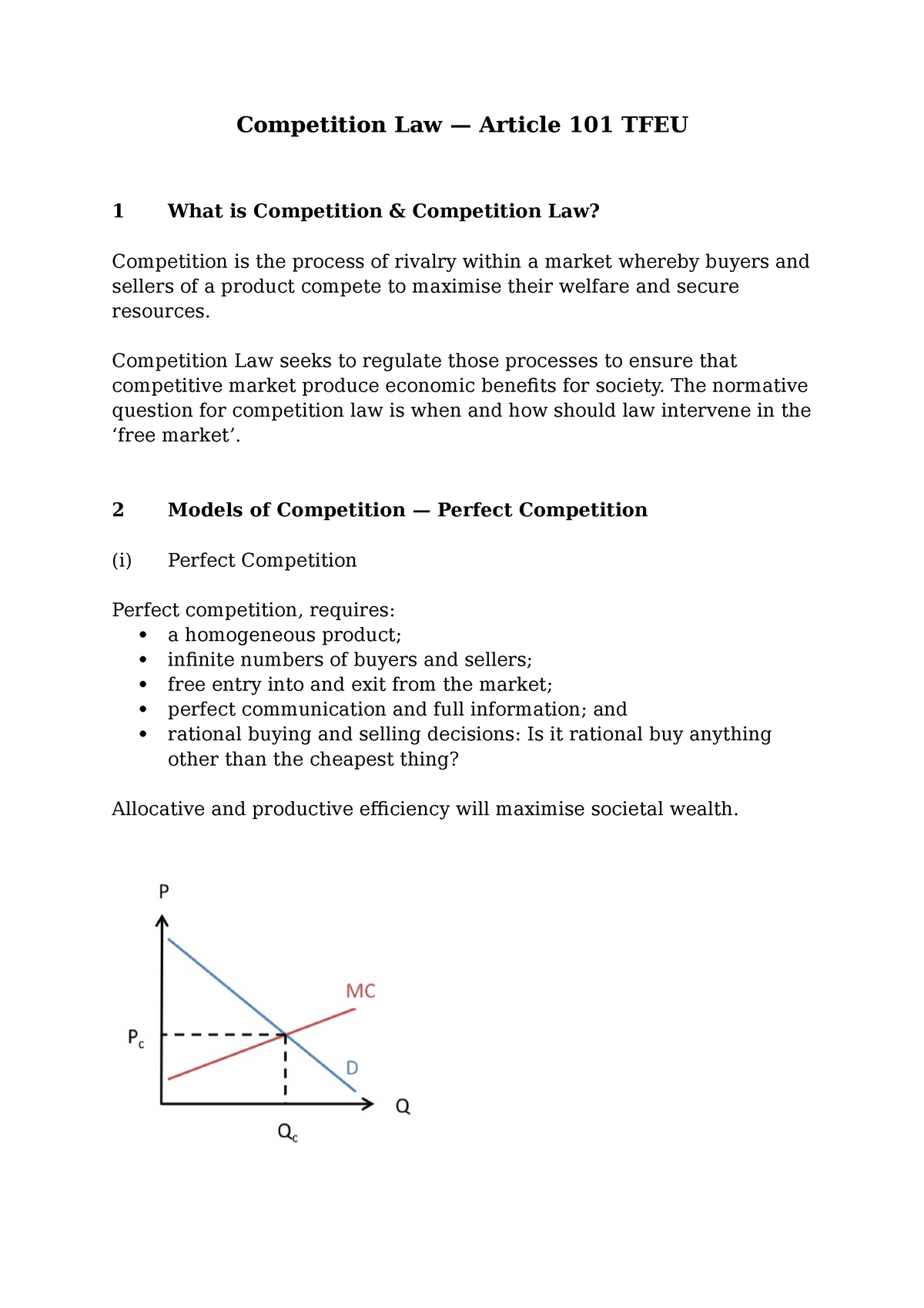 EU Competition Law Lecture Competition Law Article 101 TFEU 1 What 