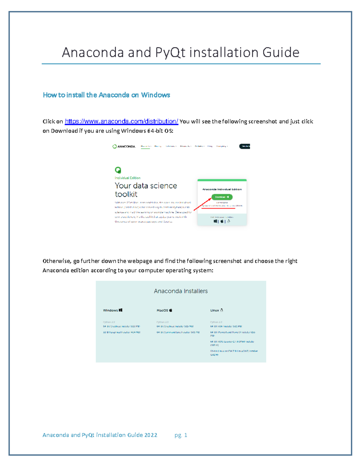 Anaconda and Py Qt Installation Guide - Anaconda and PyQt installation ...