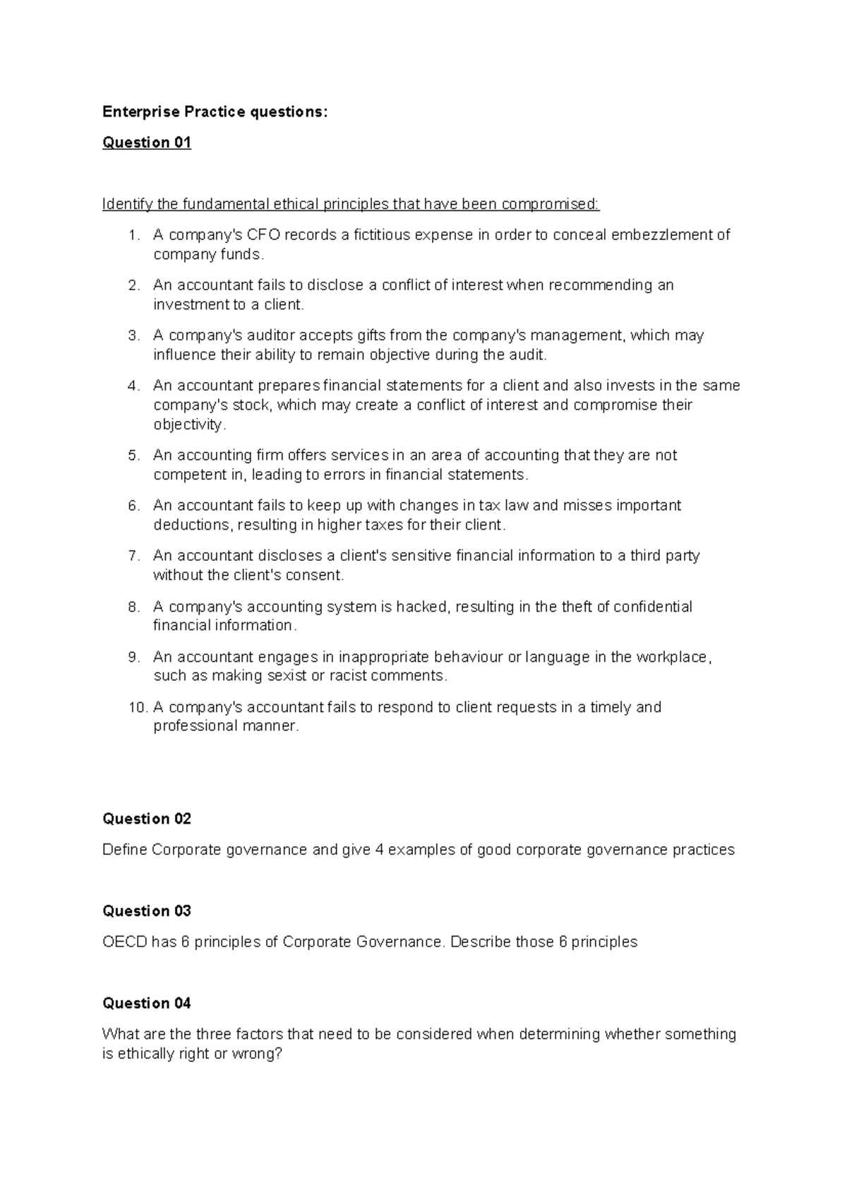 Enterprise+Practice+questions+part+02 - Enterprise Practice questions ...
